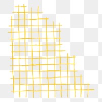 Grid png yellow doodle graphic element