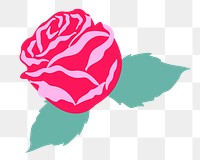 Pink rose png spring floral diary sticker