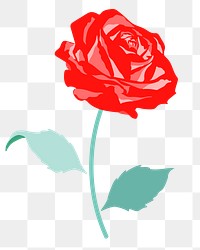 Red rose png spring floral diary sticker