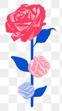 Pink rose png spring floral diary sticker