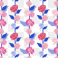 Cute floral png pattern with pink roses background