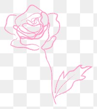 Pink rose png spring floral diary sticker