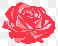 Red rose png spring floral diary sticker