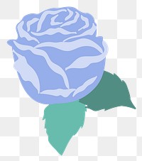 Blue rose png spring floral diary sticker