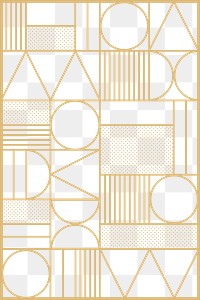 Art deco pattern png transparent background in gold