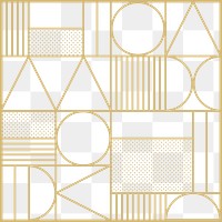 Art deco pattern png transparent background in gold