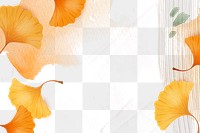 Autumn png transparent background with ginkgo leaves