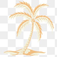 Tropical coconut tree sticker png in summer vacation theme