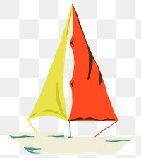 Tropical sailboat sticker png in summer vacation theme