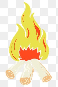 Retro campfire sticker png family vacation theme