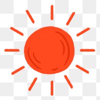 Tropical red sun sticker png in summer vacation theme