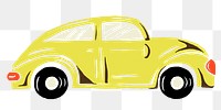 Yellow car png cute vehicle sticker for transport