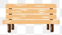 Wooden bench png cute object sticker