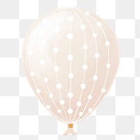 White party balloon element png with white dots and lines