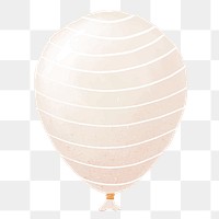 White party balloon element png with white lines