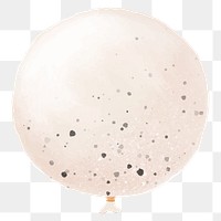 White party balloon element png with black dots
