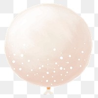 White party balloon element png with white dots