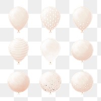 Single party balloon element png set sticker for birthday theme