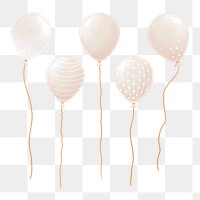 Floating party balloon element png set sticker for birthday theme