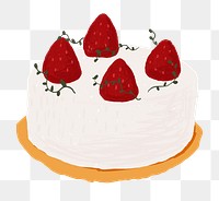 Strawberry pound cake element png cute hand drawn style