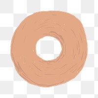 Hand drawn donut element png cute sticker