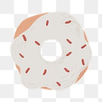 White sprinkle donut element png cute hand drawn style