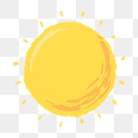 Hand drawn sun element png cute sticker