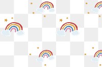 Cute rainbow png transparent background cute hand drawn style