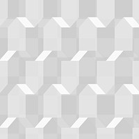 Pentagon 3D geometric pattern png grey background in abstract style