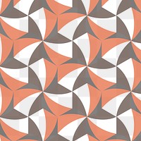 Retro 3D geometric pattern png orange background