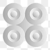 3D circle geometric shape png in grey abstract style