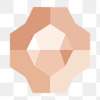 3D irregular geometric shape png in orange abstract style