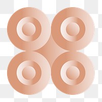 3D circle geometric shape png in orange abstract style