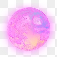 Pink super moon png sticker