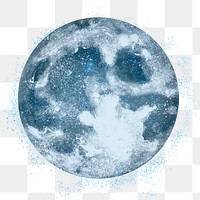 Blue super moon png sticker