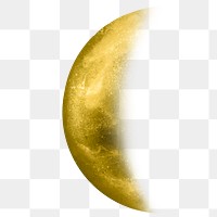 Png yellow moon design element