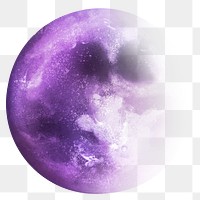 Png purple moon design element