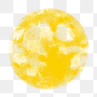 Png yellow moon design element