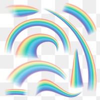 Png rainbow design element set 