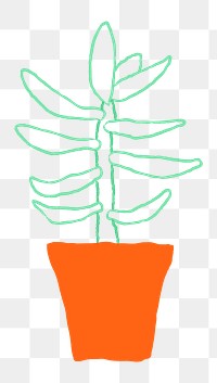 Succulent houseplant png doodle hand drawn