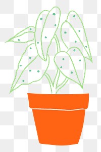 Colorful houseplant png potted plant doodle