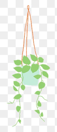 Potted hanging plant png houseplant doodle