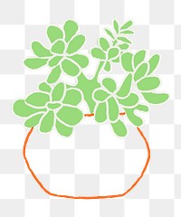 Potted png jade plant houseplant doodle