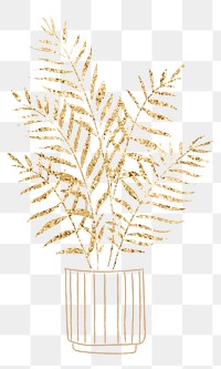 Potted houseplant png glittery doodle