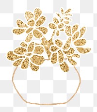 Gold jade plant png houseplant element graphic