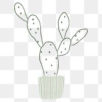 Bunny ears cactus png element graphic