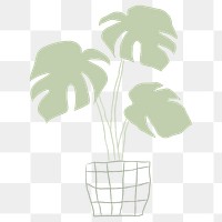 Houseplant monstera png plant lover sticker