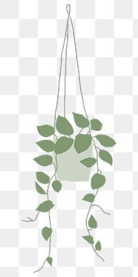 Potted hanging plant png houseplant doodle