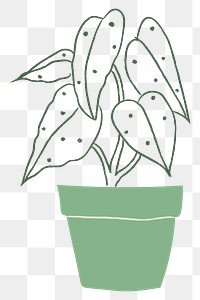 Simple houseplant png doodle potted plant