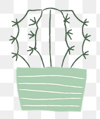 Houseplant cactus png sticker doodle